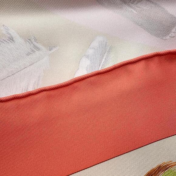 HERMES Authentic Cream Silk Scarf - Picture 2 of 6